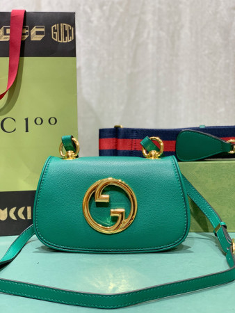 G*u*i BLONDIE MINI BAG GREEN 8.7"W x 5.1"H x 2.2"D
