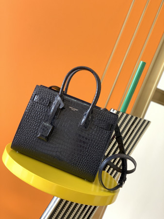 Y*L SAC DE JOUR IN EMBOSSED CROCODILE LEATHER - baby 26x13.5x12.5cm