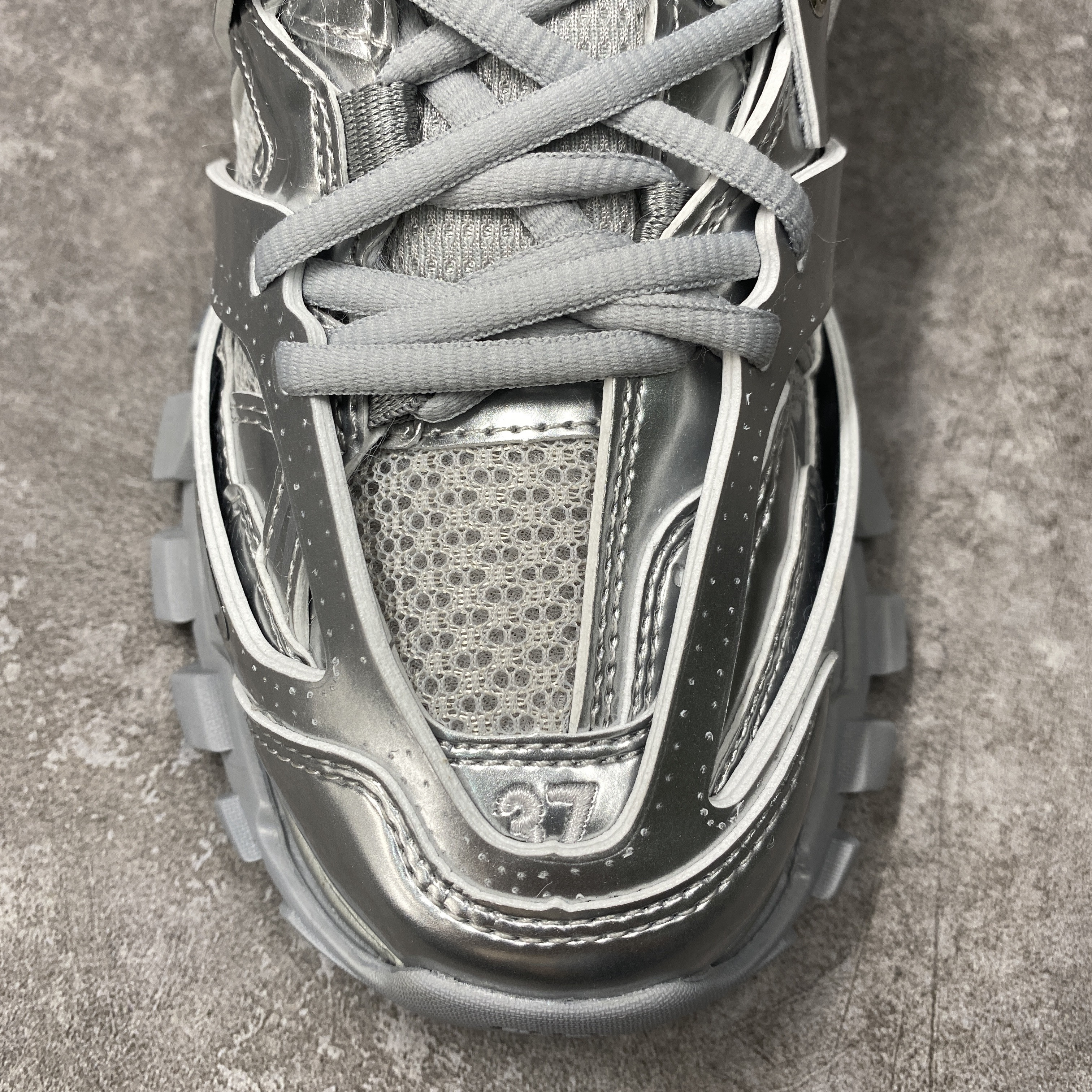 Balenciga Track Sneaker Silver Fur