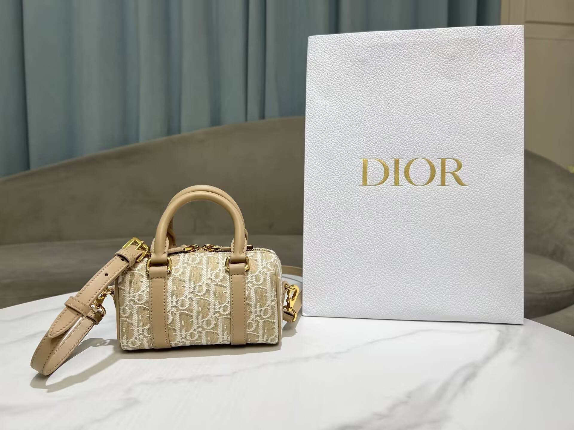 D*or groove 17 bag D*or oblique jacquard 17x10x8cm