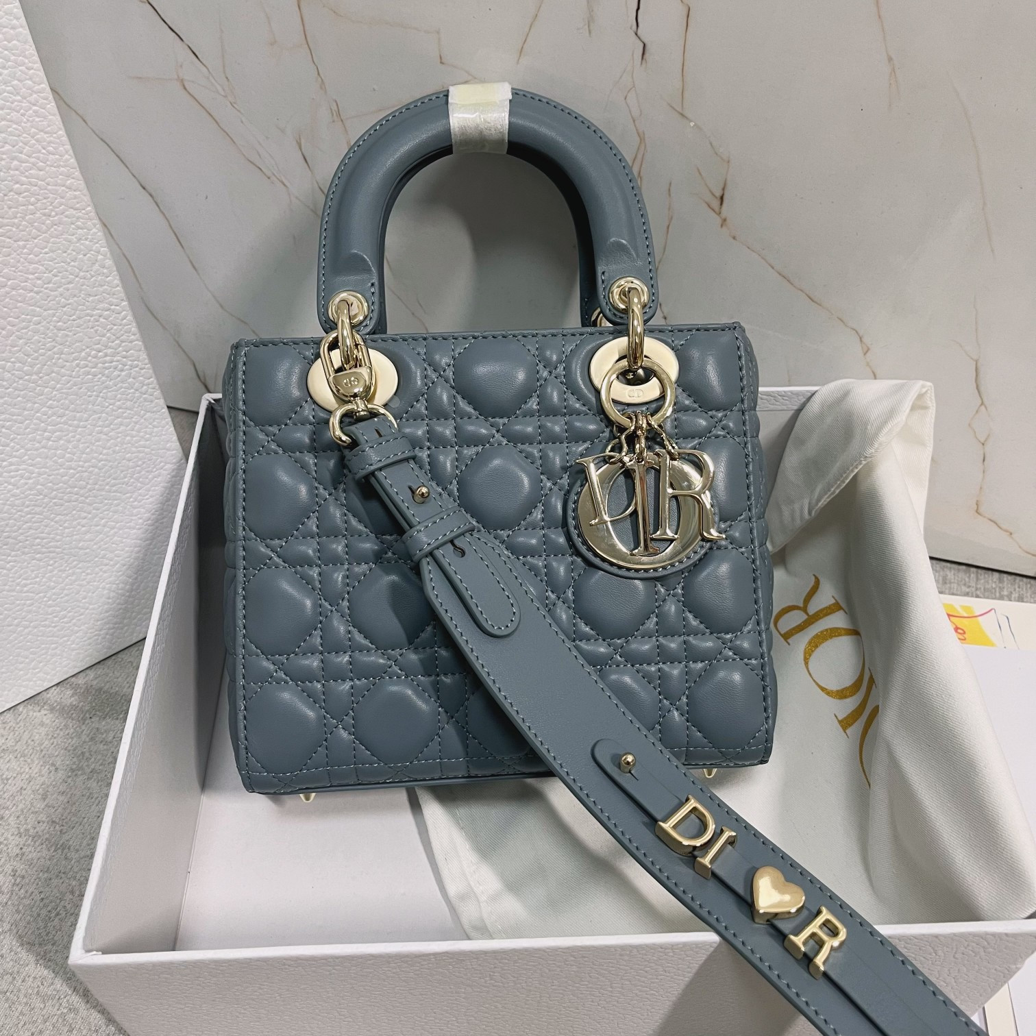 Small Lady D*0r My ABCD*0r Bag  Cloud Blue 8 x 6.5 x 3 inches