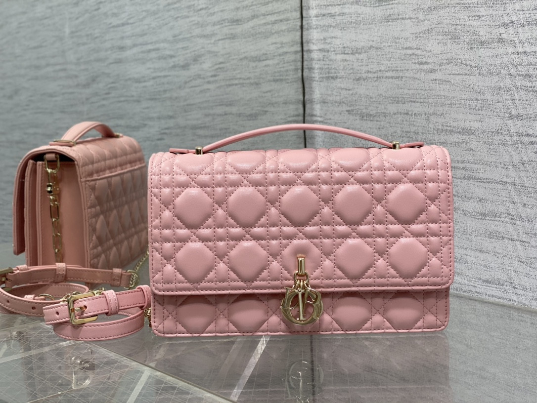 My D*0r Top Handle Bag Melocoton Pink 9.5 x 5.5 x 3 inches