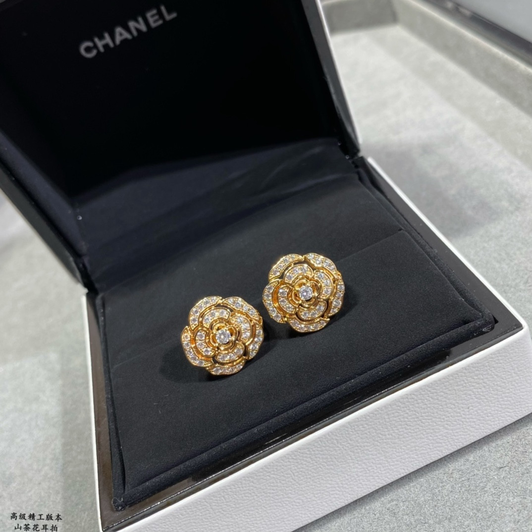 Ch*el camellia earrings