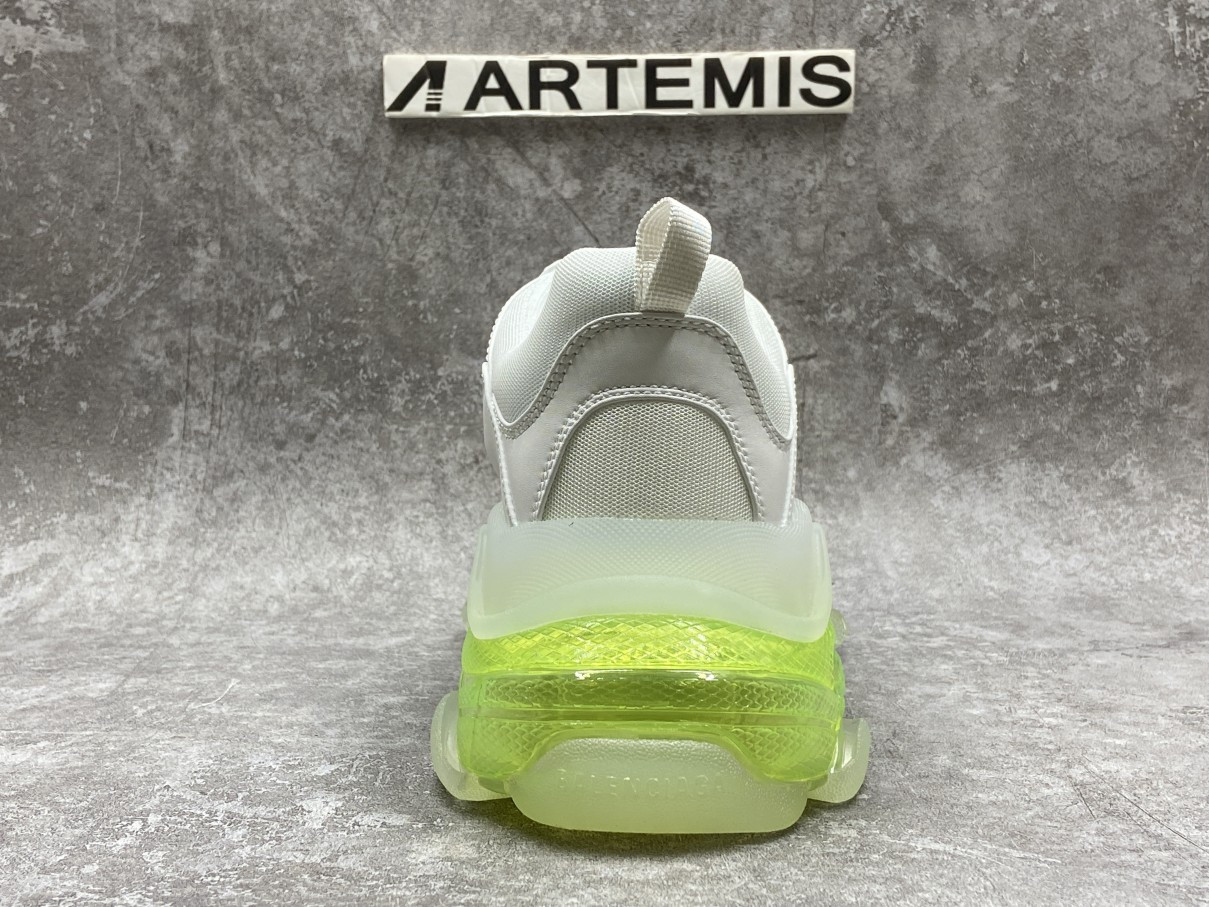 Balenciga Triple S White Green Clear Sole