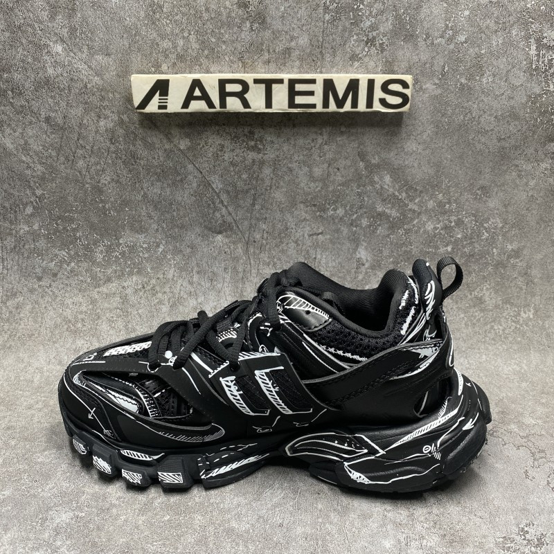 Ba*len*cia*ga track black & white sneakers