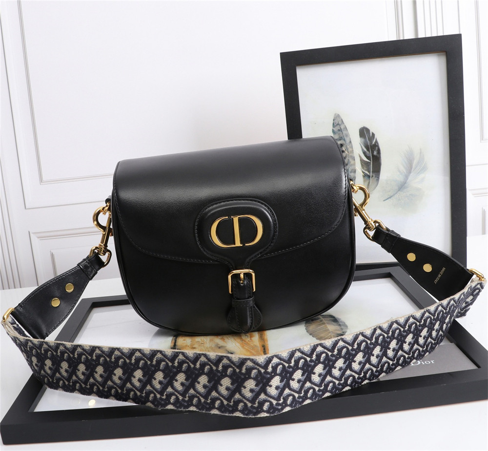 large D*or bobby bag black box calfskin