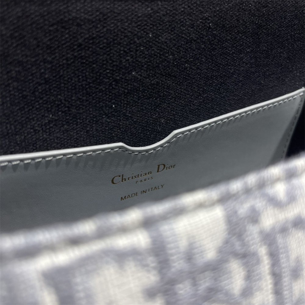 large D*or bobby bag grey D*or oblique jacquard