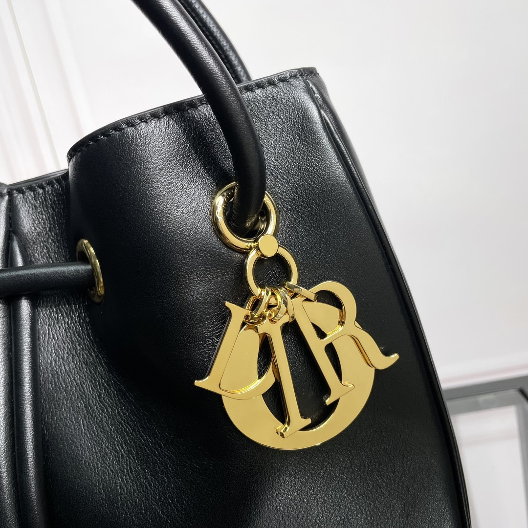 Medium D*0r Nolita Bag  Black Calfskin 11 x 10 x 2 inches