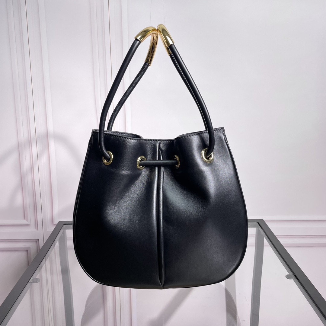 Medium D*0r Nolita Bag  Black Calfskin 11 x 10 x 2 inches