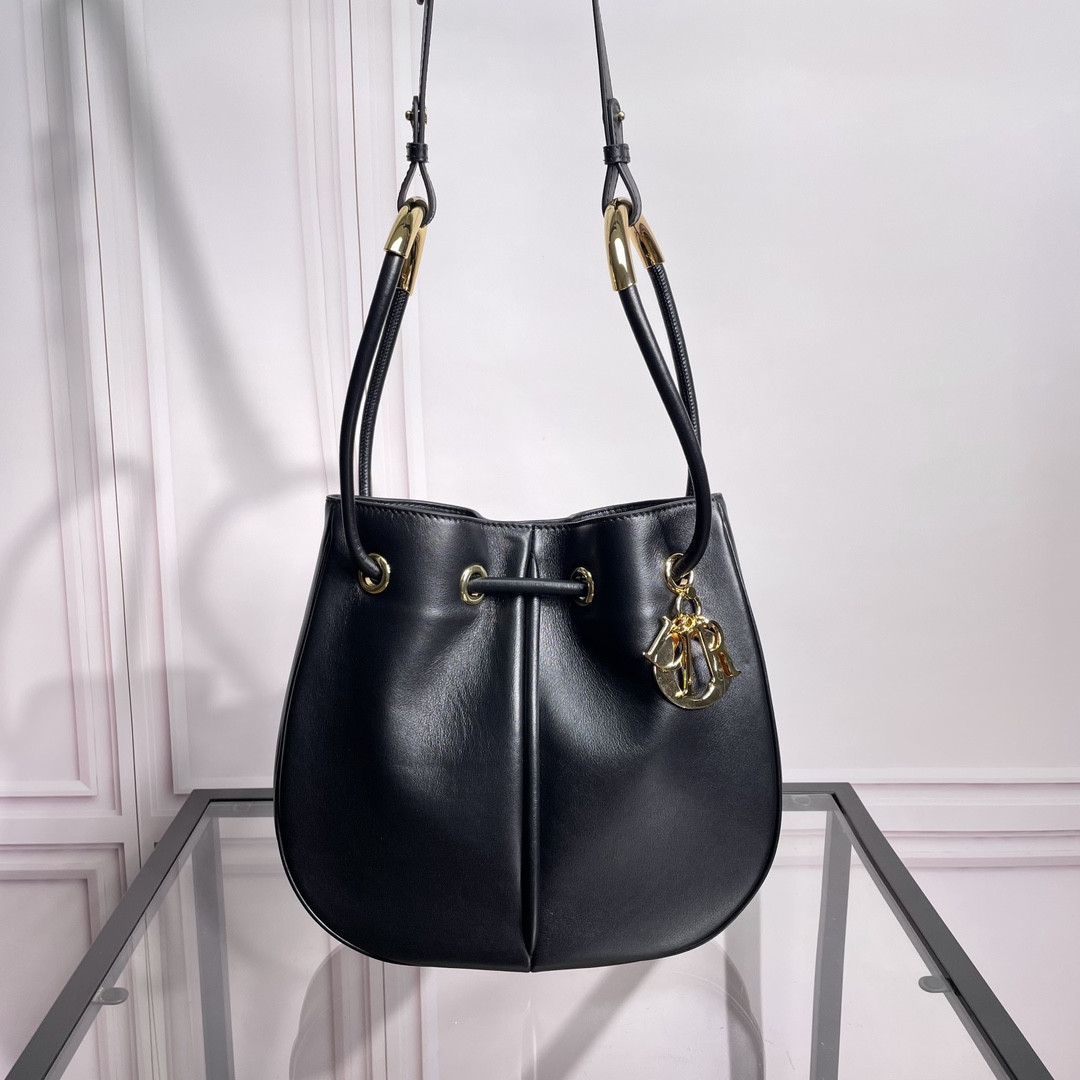 Medium D*0r Nolita Bag  Black Calfskin 11 x 10 x 2 inches