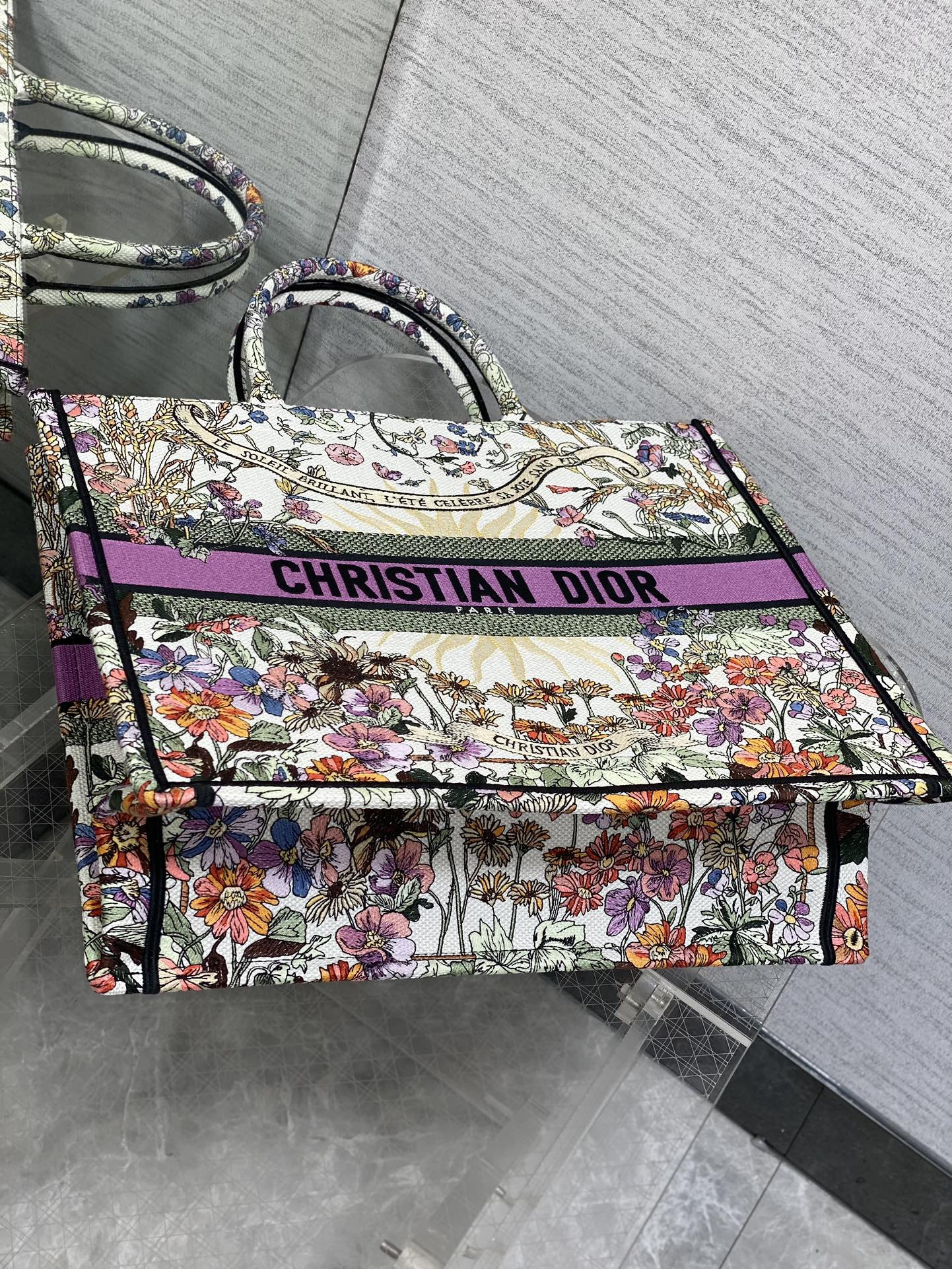 D*0r Book Tote  Ecru Multicolor 42x18x35cm