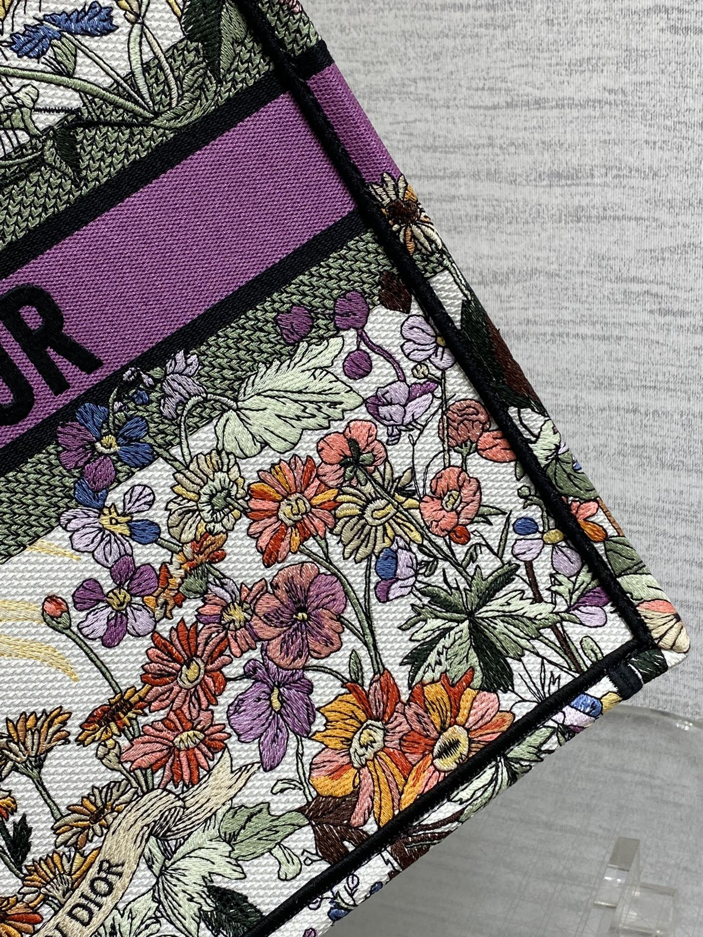 D*0r Book Tote Ecru Multicolor D*0r 4 Saisons Été Soleil Embroidery 42 x18 x35cm
