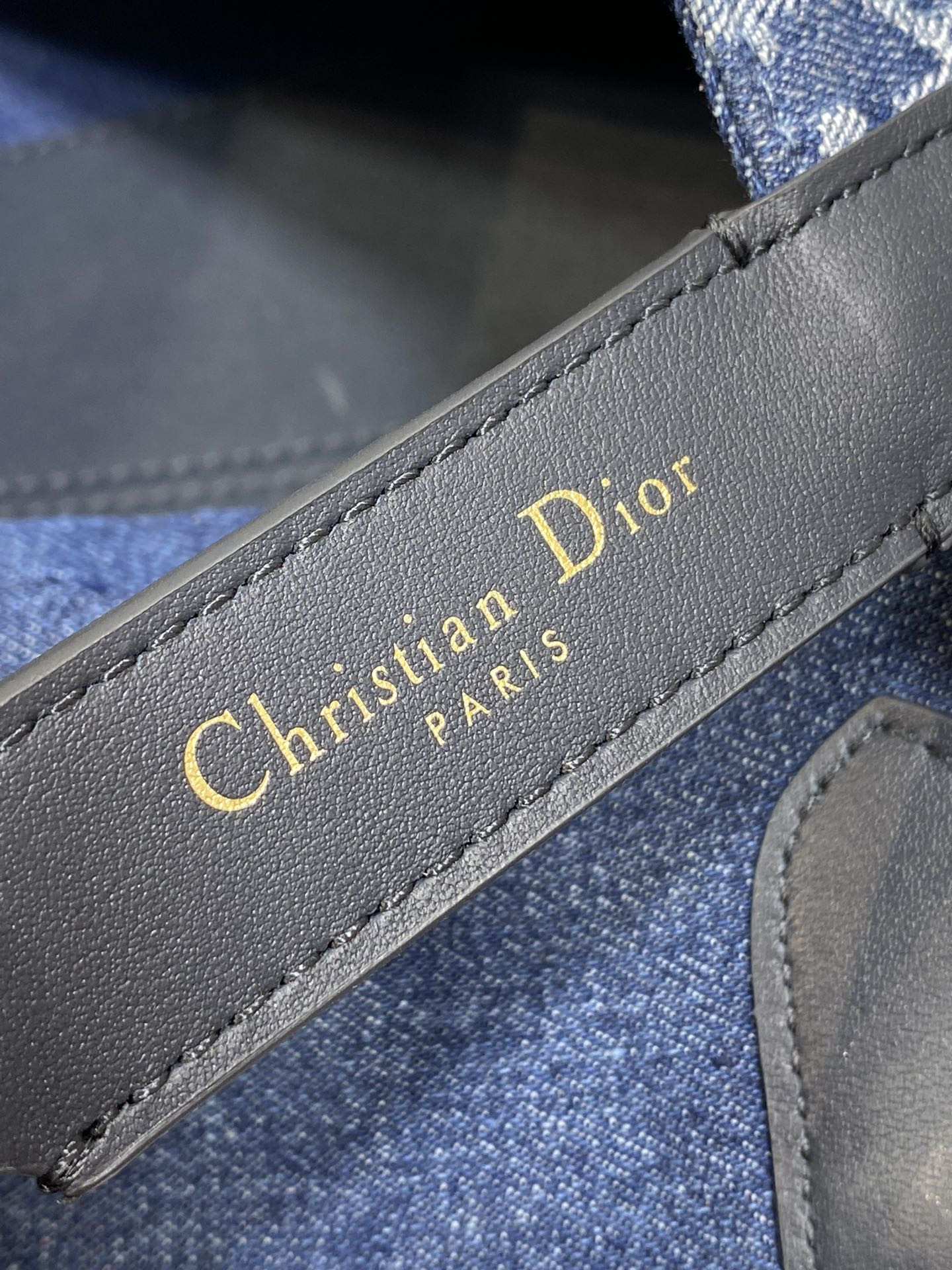 Small D*0r Toujours Bag  Blue Denim D*0r Oblique Jacquard 23 x15 x15cm