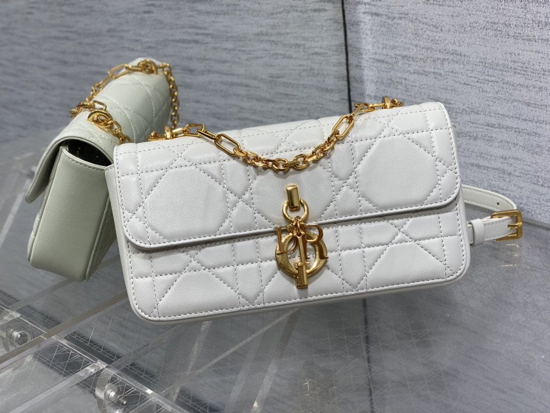 D*0r Mini D*0r Ange Bag Latte Macrocannage Calfskin 20 x 12 x 5 cm