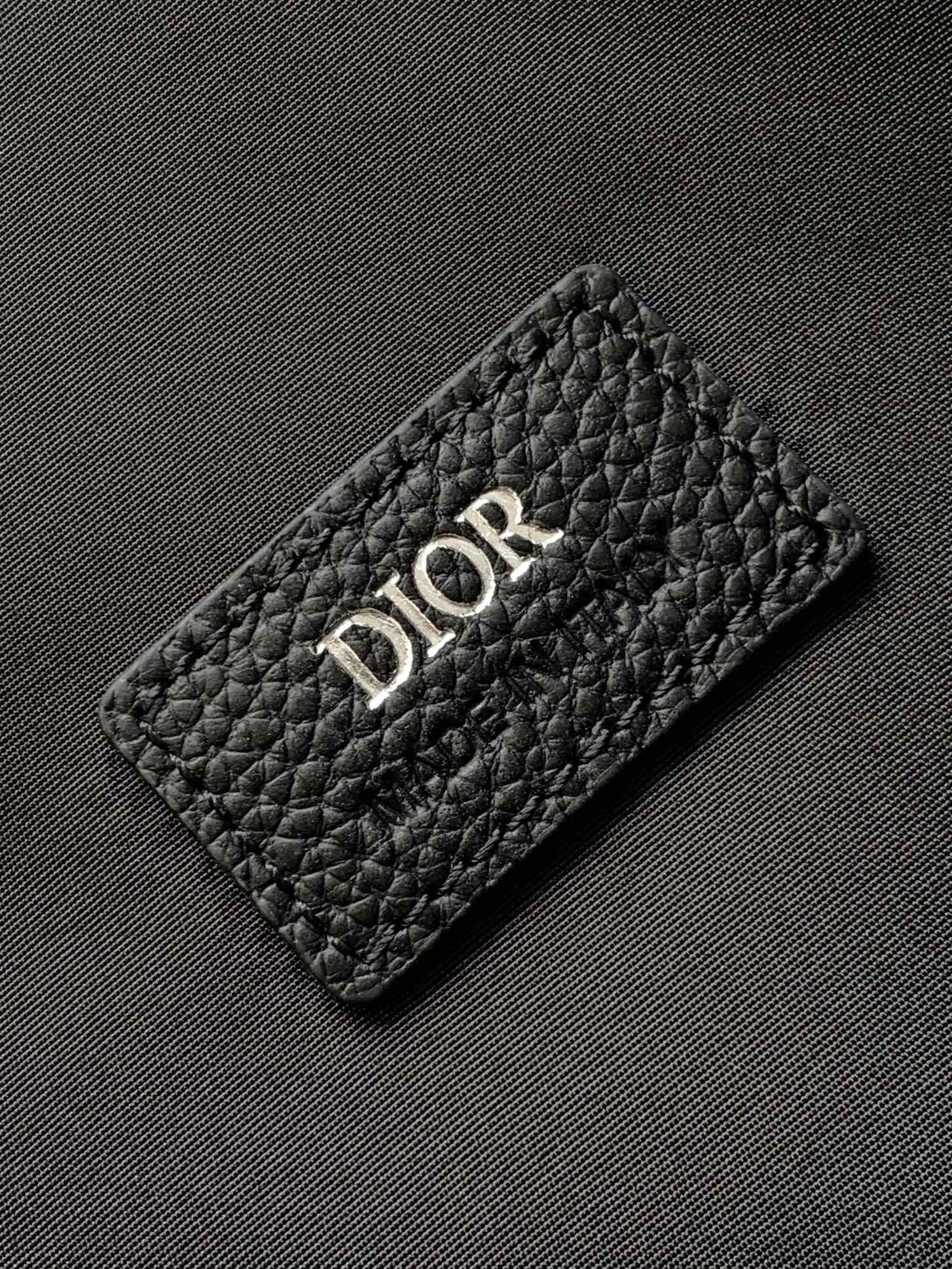 D*0r Zipped Briefcase Black D*0r Gravity Leather and Black Grained Calfskin 37 x 28 x 6 cm