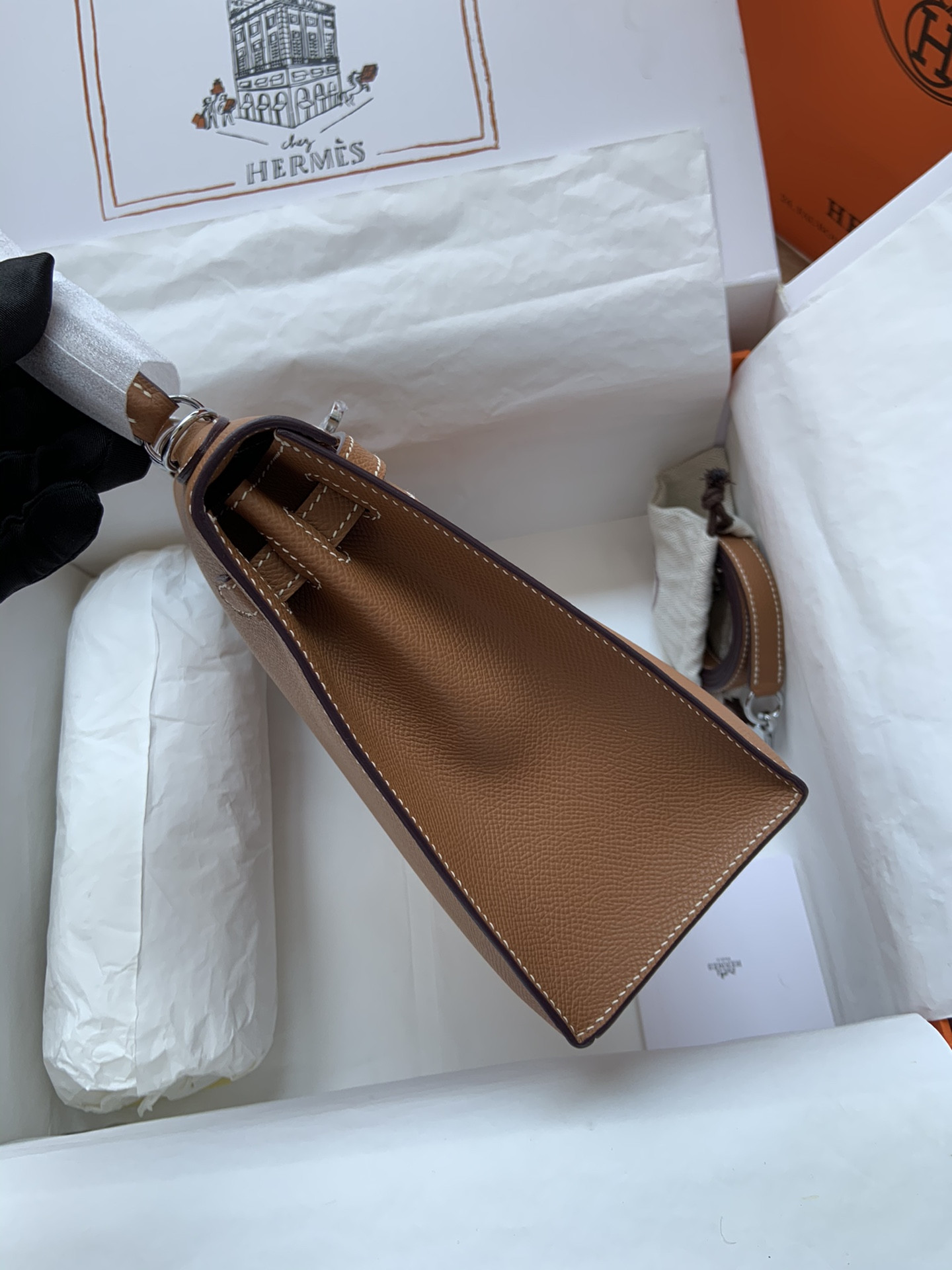 HERMÈS Kelly Silver-tone Hardware 25 28