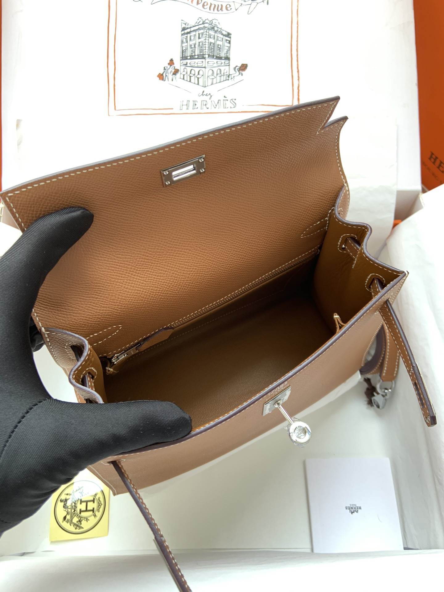 HERMÈS Kelly Silver-tone Hardware 25 28