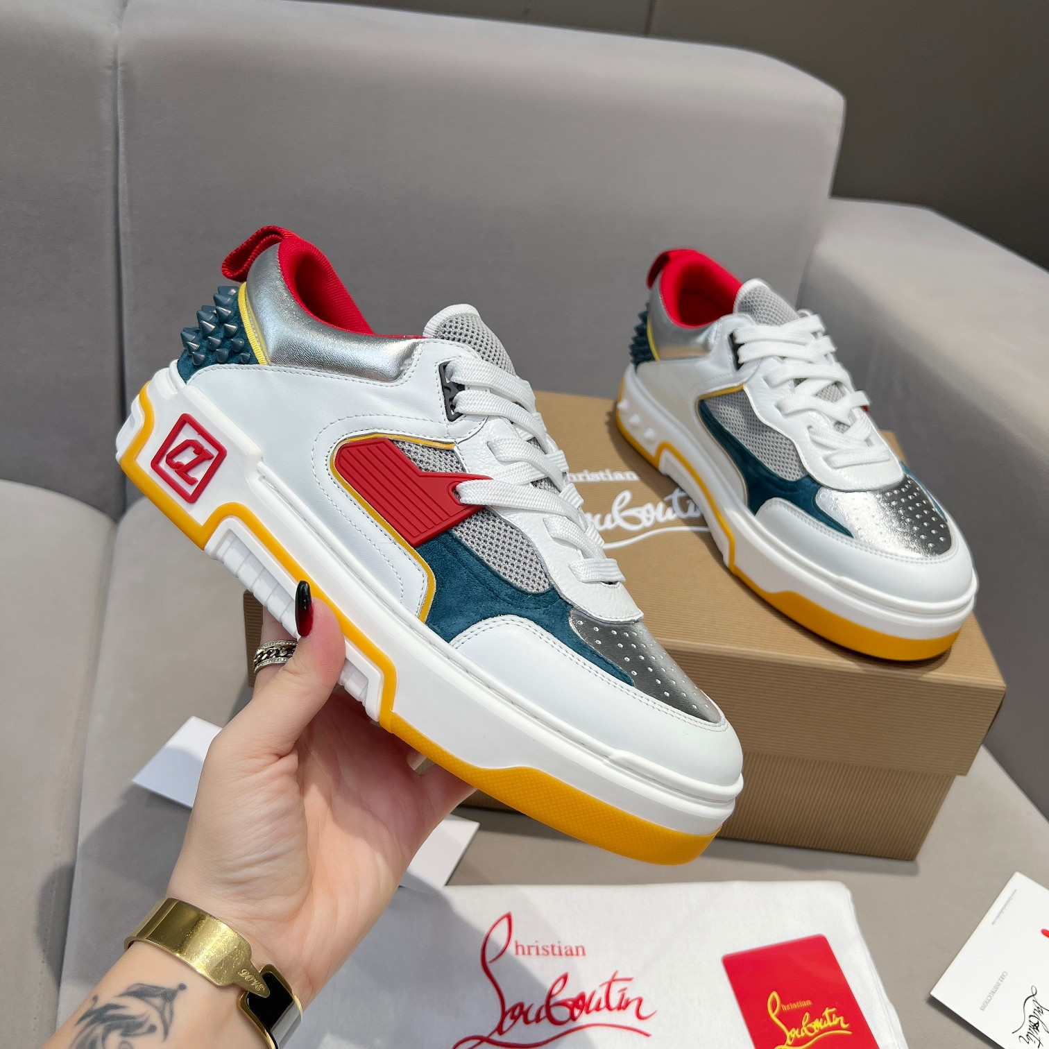 UA Ch**an Louboutin 2024 [New]ASTROLOUBI Unisex Thick-Soled Sneakers