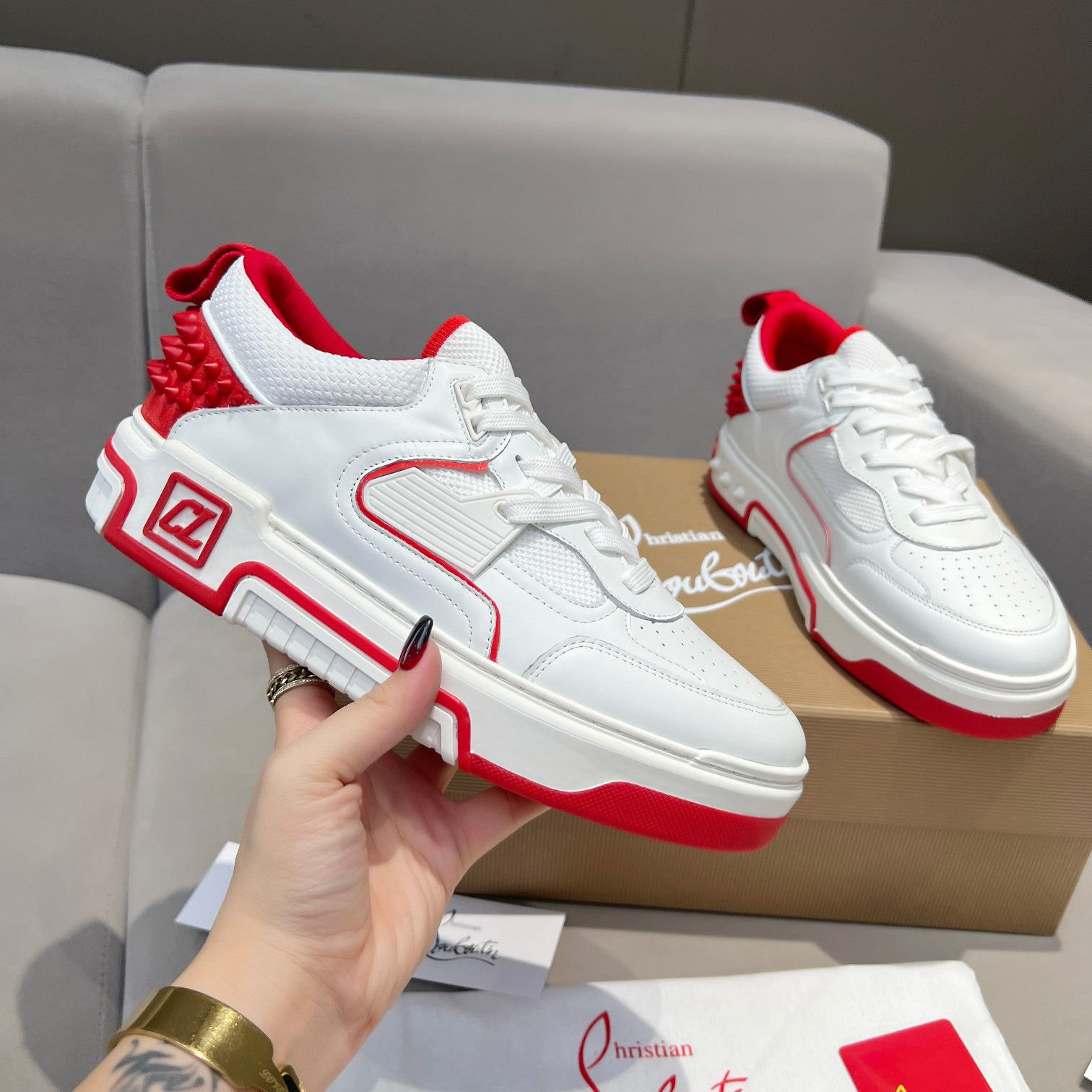 UA Ch**an Louboutin 2024 [New]ASTROLOUBI Unisex Thick-Soled Sneakers