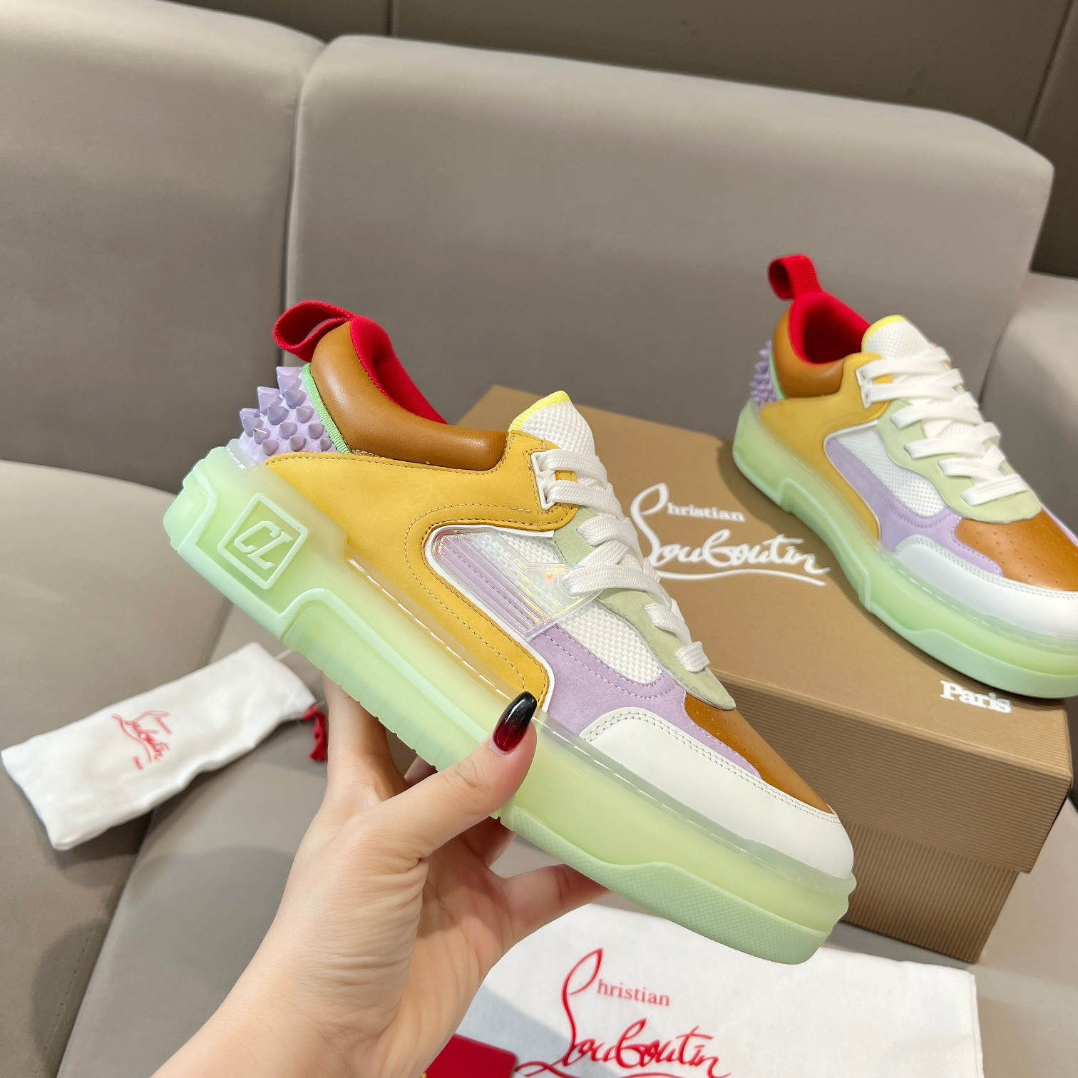 UA Ch**an Louboutin 2024 [New]ASTROLOUBI Unisex Thick-Soled Sneakers