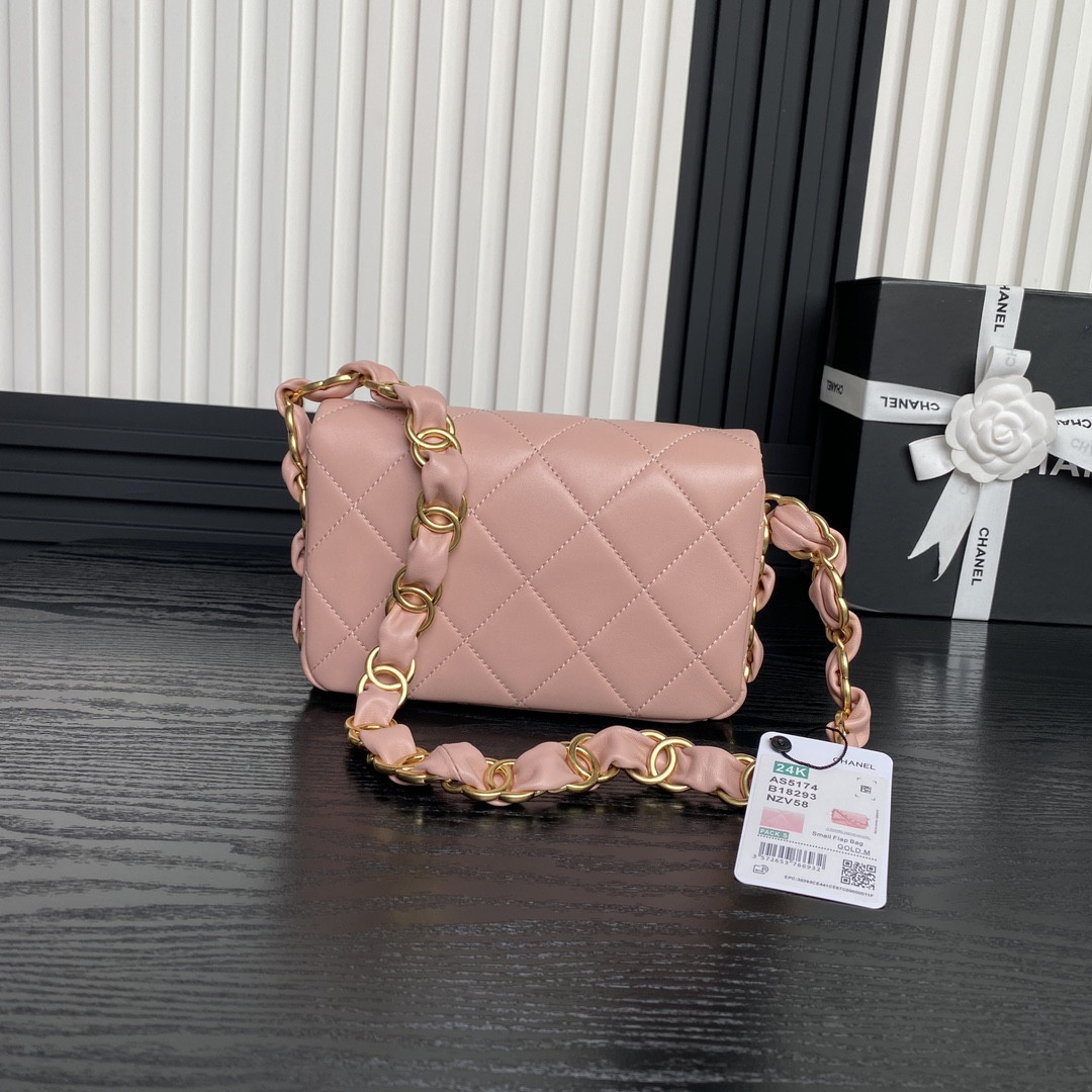 Ch*el fall-winter 2024-25 small flap bag 13x21x7cm